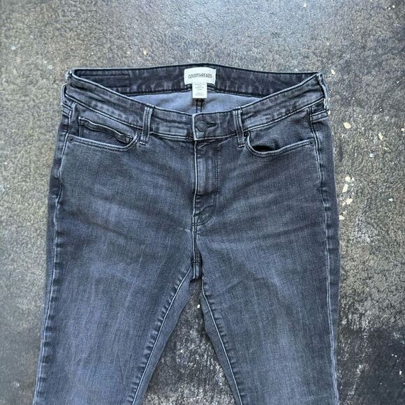 Good Threads Women's Whiskering Frayed Hem Jeans Black Size Large / 30 - Picture 2 of 14